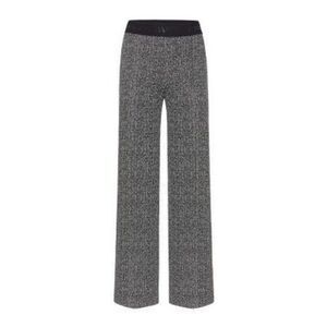 Sand Copenhagen Wool Blend Tweed Wide Leg High-Rise Pants Black White 34 /XS‎